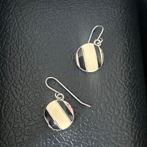 Elegant Silver and Cream Earrings